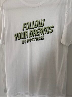 White Graphic Tee - "Follow Your Dreams"